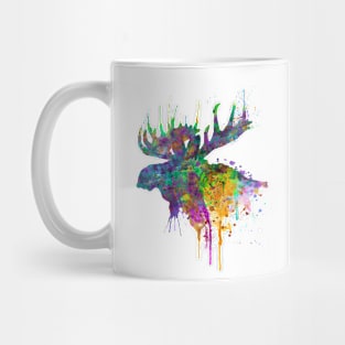 Moose Head Watercolor Silhouette Mug